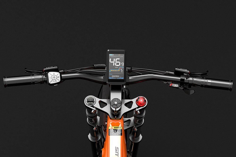 Lankeleisi Bikes handlebar for mountain bike with ergonomic grip and sturdy construction, shown on bicycle headstock.