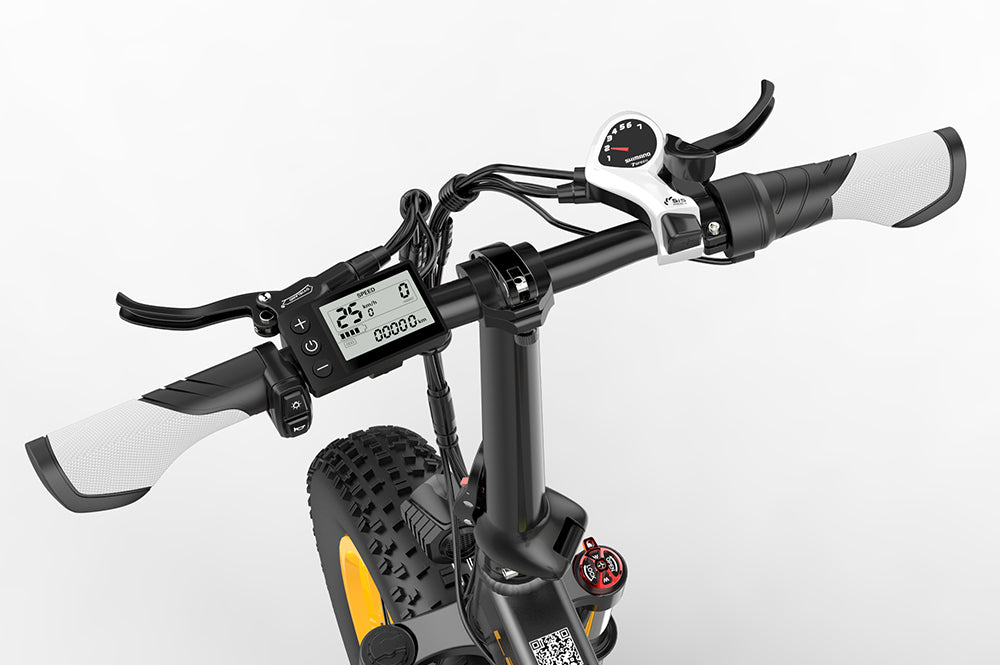 Lankeleisi Bikes handlebar attached to bicycle headstock, showcasing the ergonomic design and sturdy construction.
